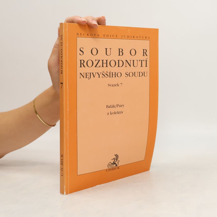 František Balák Soubor rozhodnutí Nejvyššího soudu.