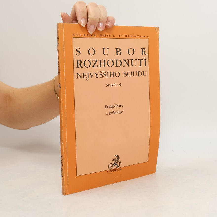 František Balák Soubor rozhodnutí Nejvyššího soudu sv.8