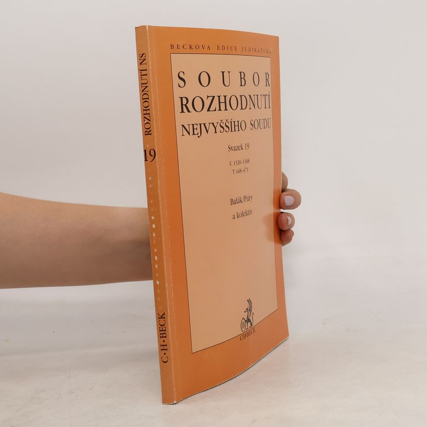 František Balák Soubor rozhodnutí nejvyššího soudu 19
