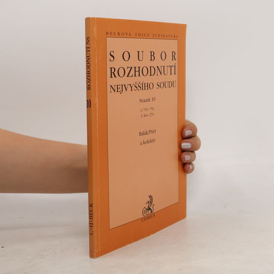 František Balák Soubor rozhodnutí Nejvyššího soudu 10