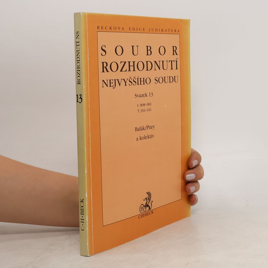 František Balák Soubor rozhodnutí Nejvyššího soudu sv.13