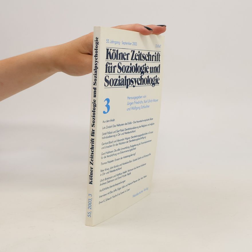 Various authors Kölner Zeitschrift für Soziologie und Sozialpsychologie 3/2003