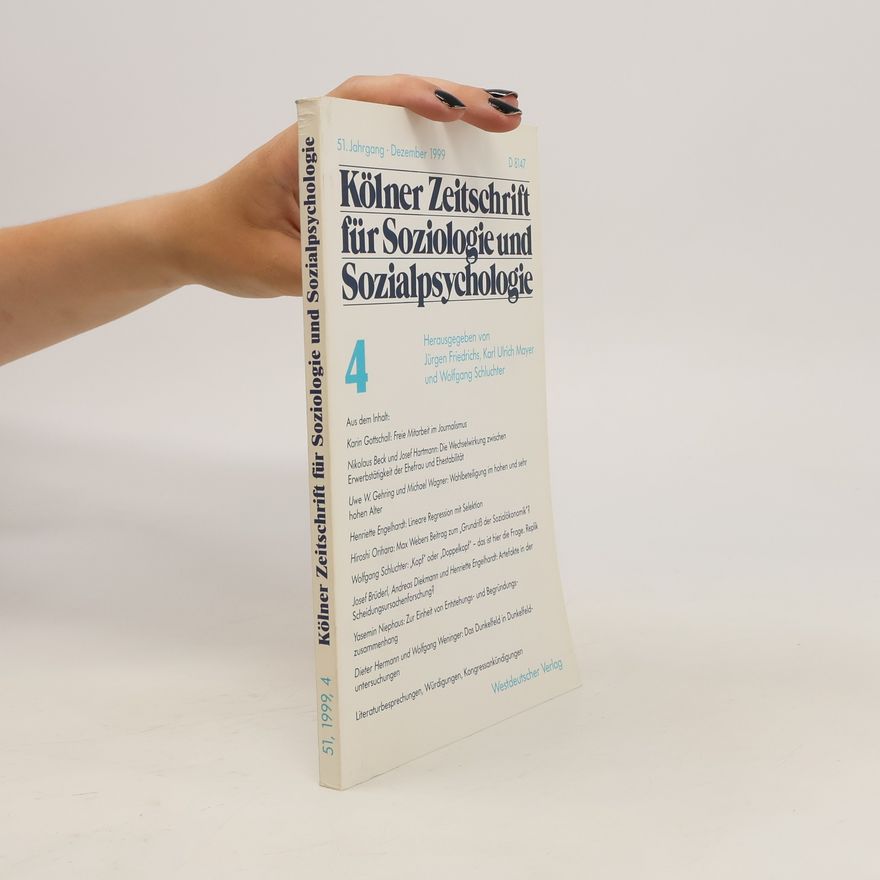 Karl Ulrich Mayer Kölner Zeitschrift für Soziologie und Sozialpsychologie 4/1999