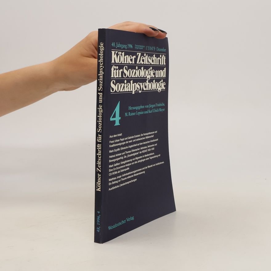 Various authors Kölner Zeitschrift für Soziologie und Sozialpsychologie 1996/4