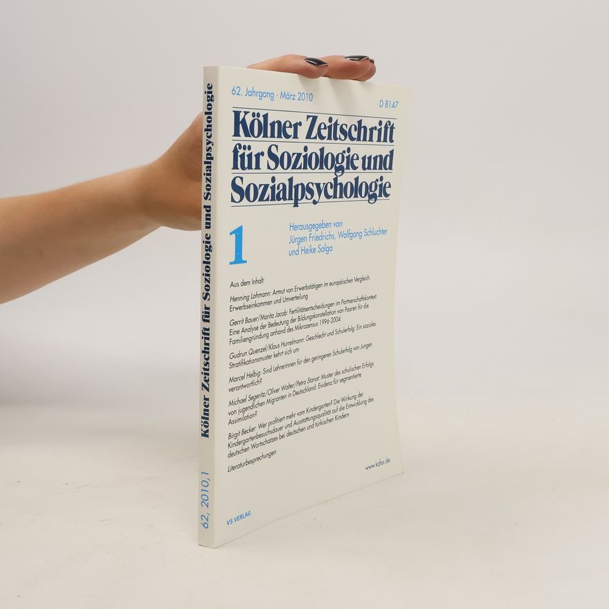 Jürgen Friedrichs Kölner Zeitschrift für Soziologie und Sozialpsychologie 2010/1