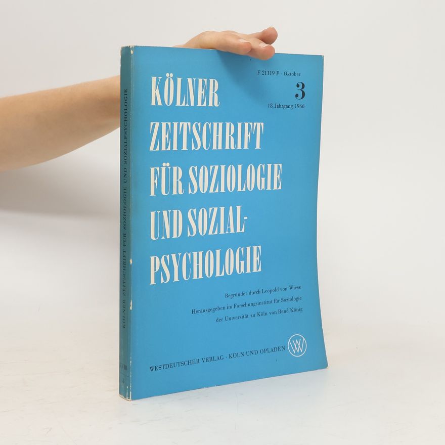 Various authors Kölner Zeitschrift für Soziologie und Sozialpsychologie 3/1966