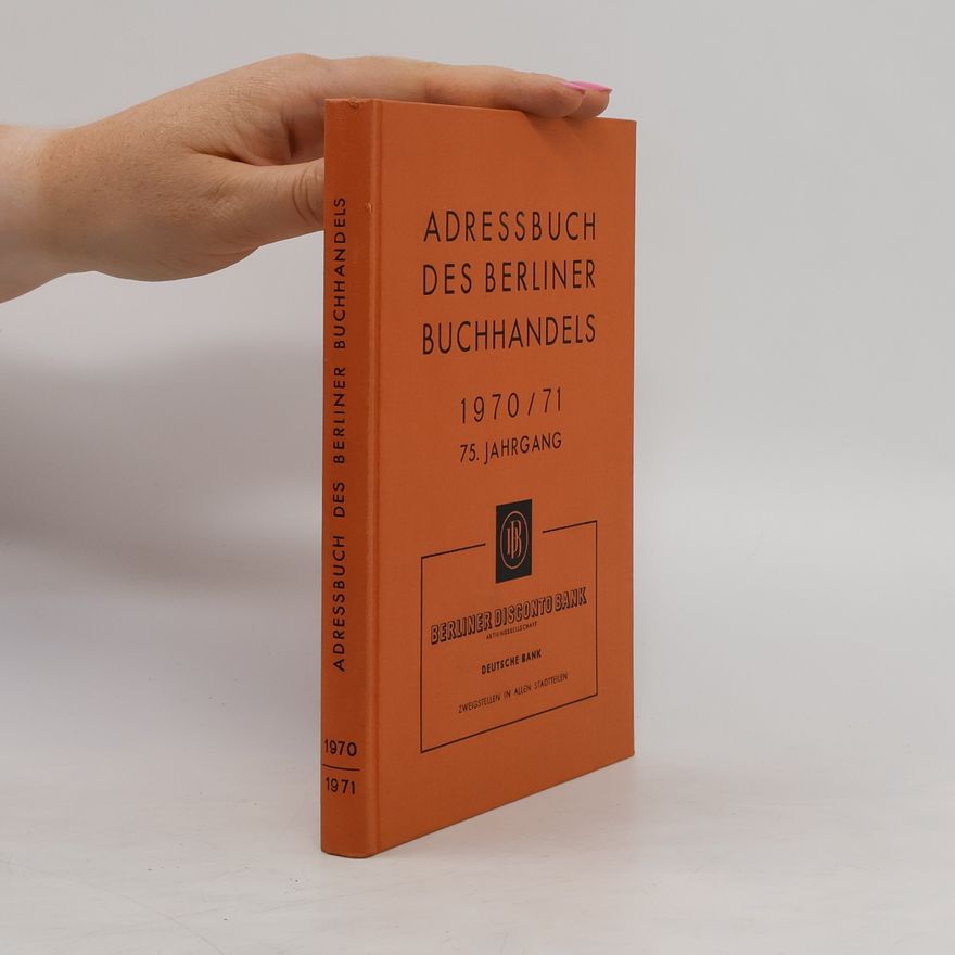 Collectif d'auteurs Adressbuch des Berliner Buchhandels 1970/71