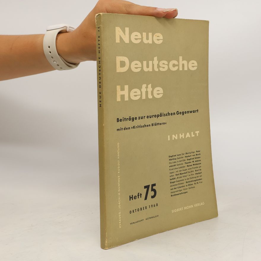 Autorenkollektiv Neue Deutsche Hefte. Heft 75