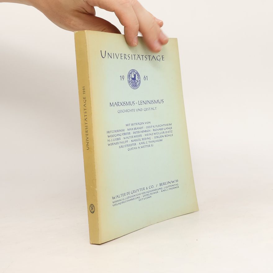 Autorenkollektiv Universitätstage 1961. Veröffentlichung der Freien Universität Berlin