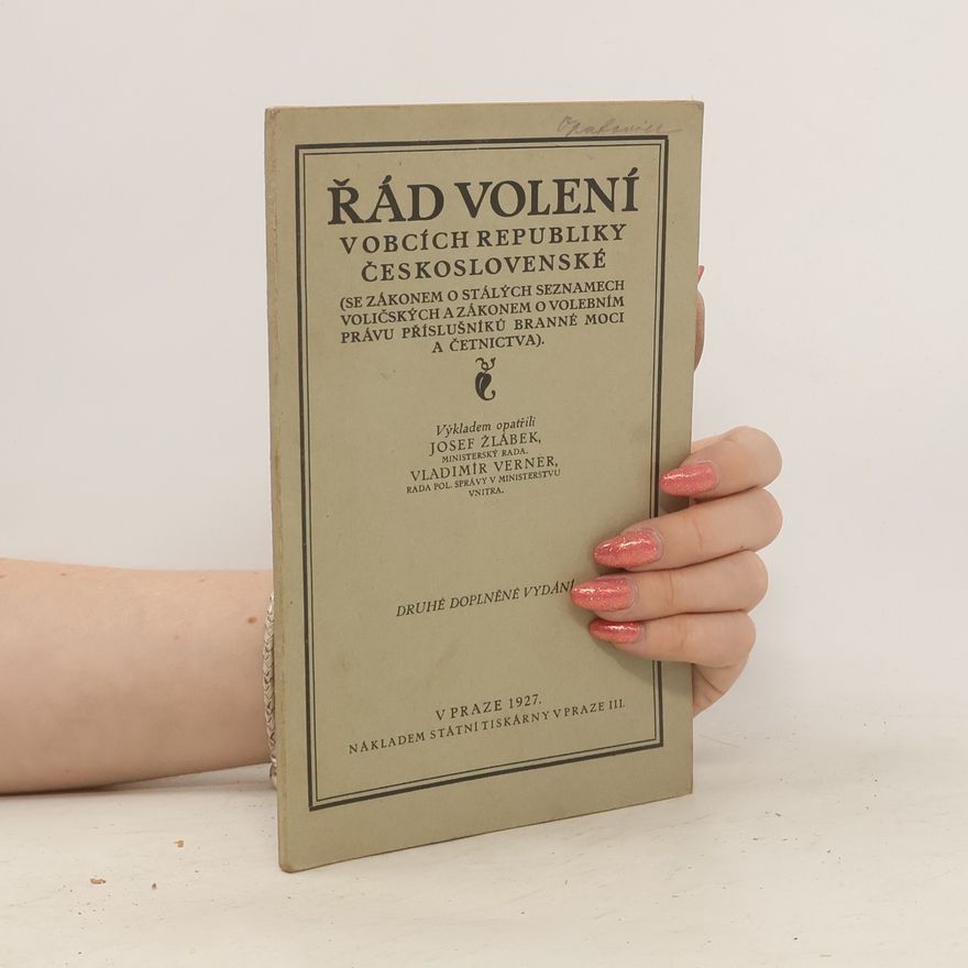 Various authors Řád volení v obcích republiky Československé