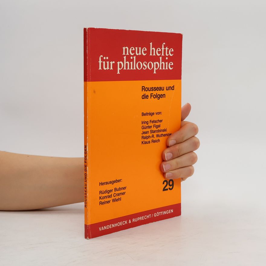 Various authors Neue hefte für philosophie 29. Rousseau und die Folgen