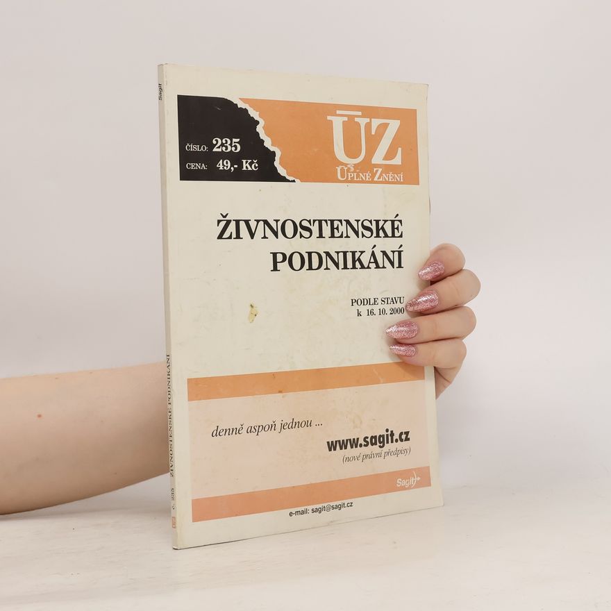 Collectif d'auteurs Živnostenské podnikání : podle stavu k 16. 10. 2000