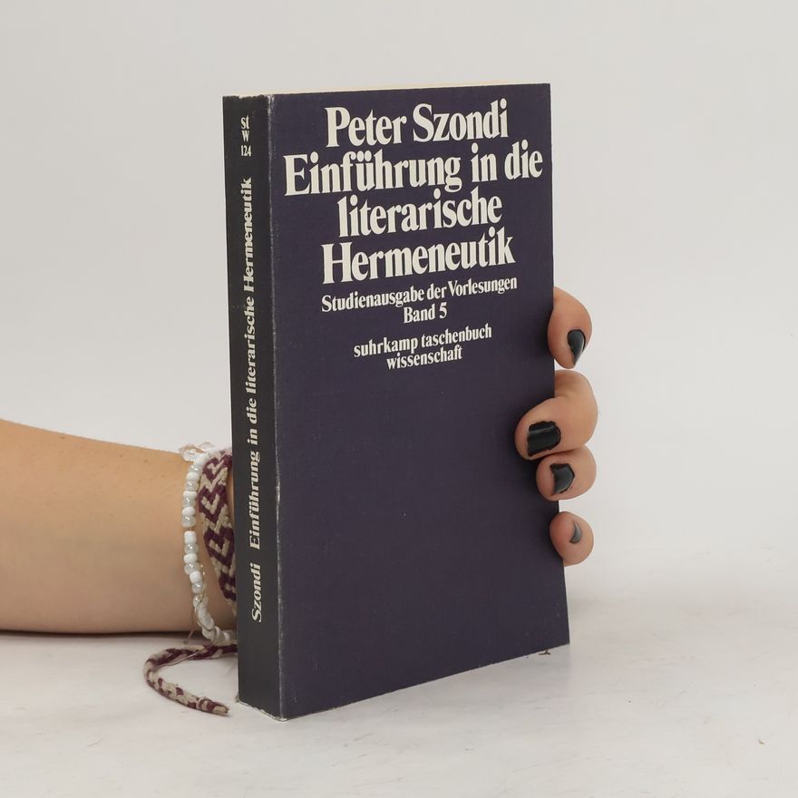 Peter Szondi Einführung in die literarische Hermeneutik