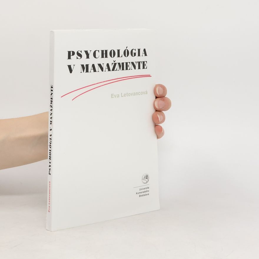 Eva Letovancová Psychológia v manažmente