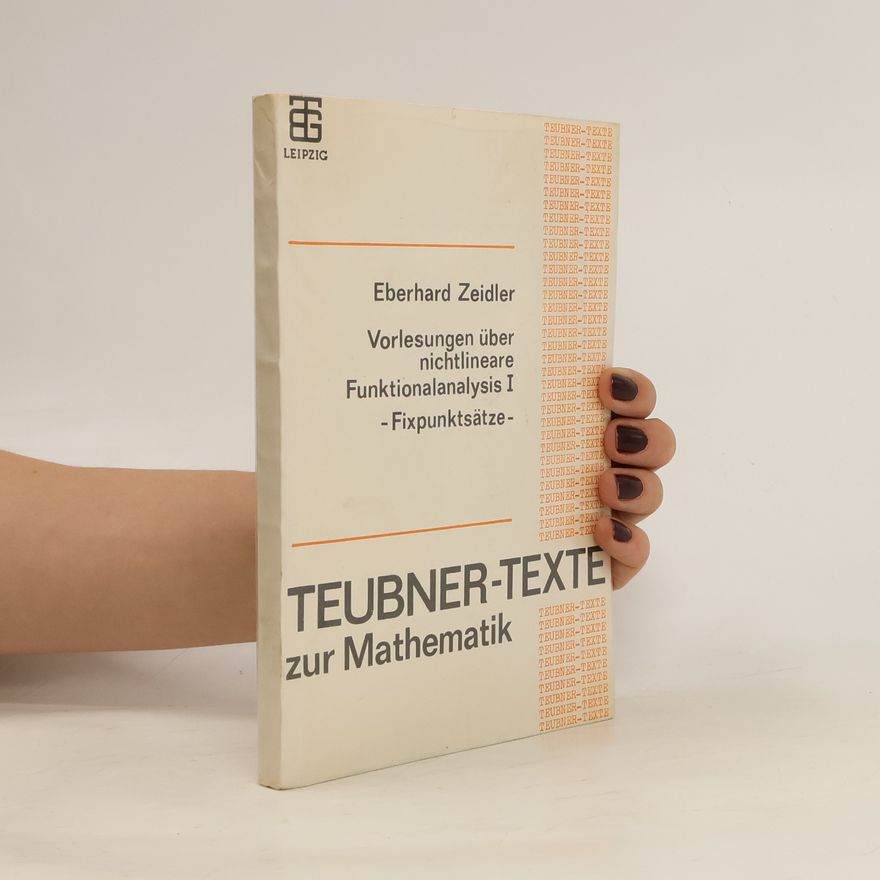 Eberhard Zeidler Teubner-Texte zur Mathematik