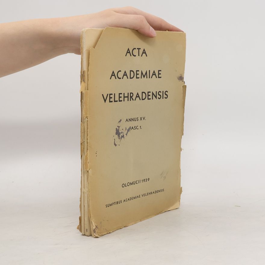 Autores varios Acta academiae velehradensis