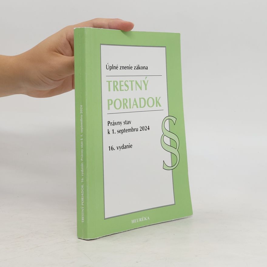Collectif d'auteurs Trestný poriadok. Právný stav k 1. septembru 2024