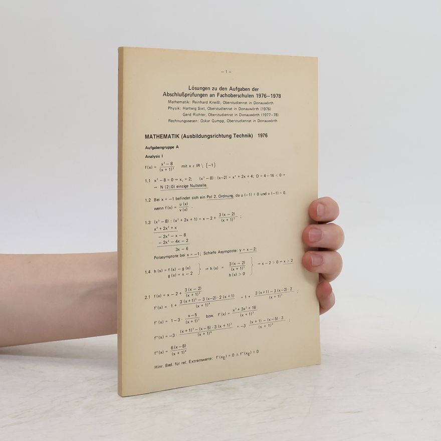 Autorenkollektiv Lösungen zu den Aufgaben der Abschlußprüfungen an Fachoberschulen 1976-1978