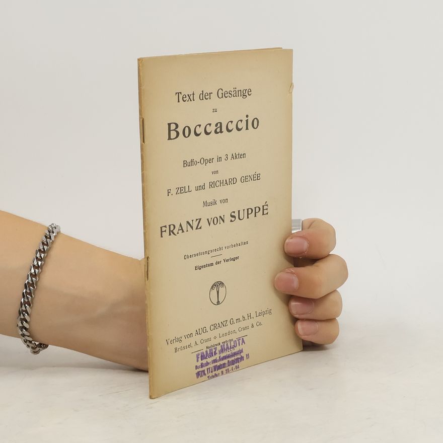 Richard Genée Text der Gesänge zu Boccaccio