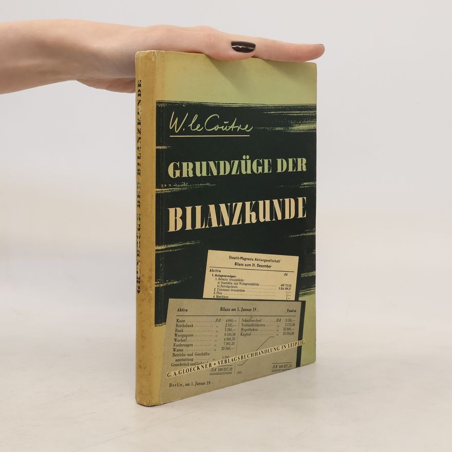 W. le Coûtre Grundzüge die Bilanzkunde