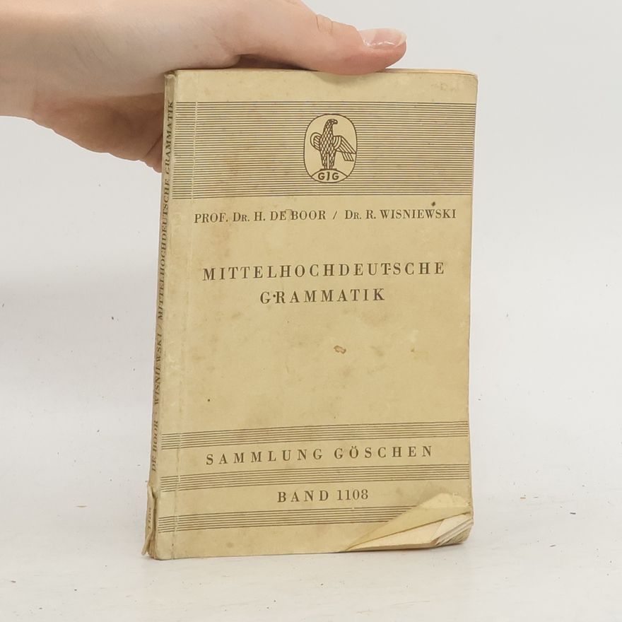 Helmut de Boor Mittelhochdeutsche Grammatik