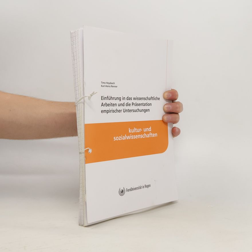 Timo Heydasch Einführung in das wissenschaftliche Arbeiten und die Präsentation empirischer Untersuchungen