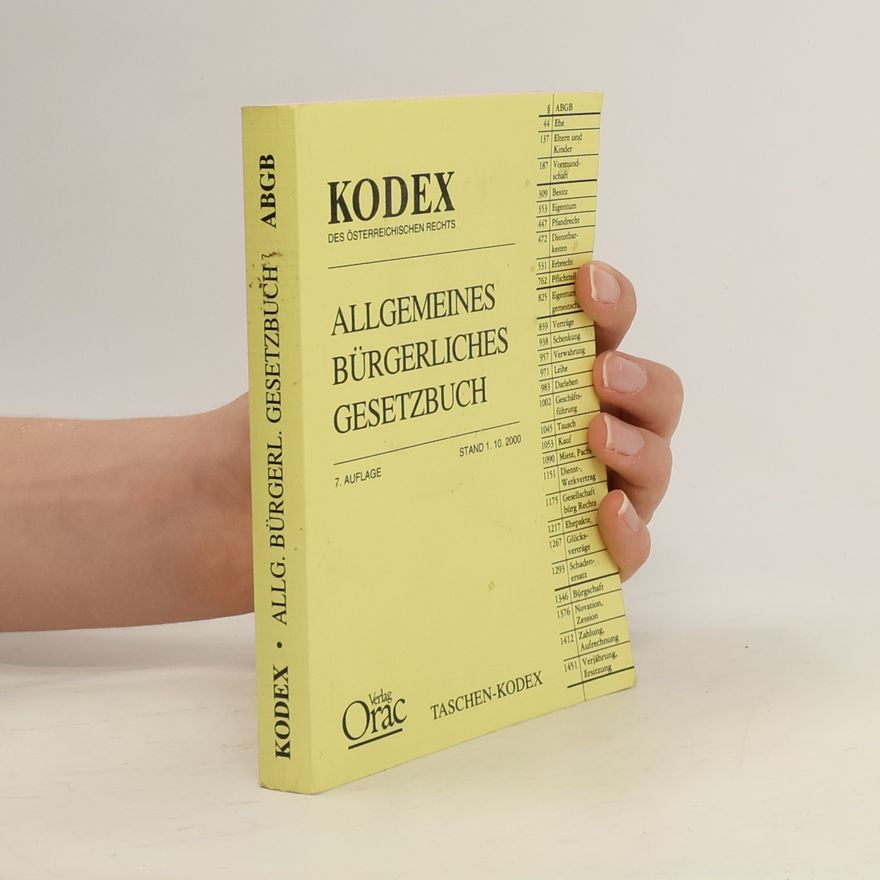 Franz Mohr Allgemeines bürgerliches Gesetzbuch