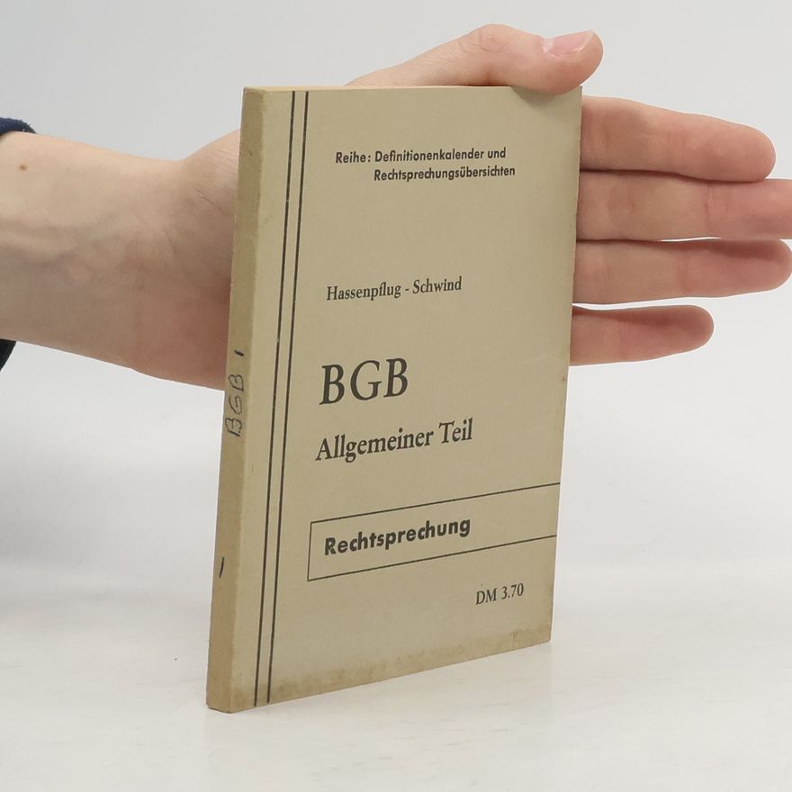 Dieter Hassenpflug BGB Allgemeiner Teil