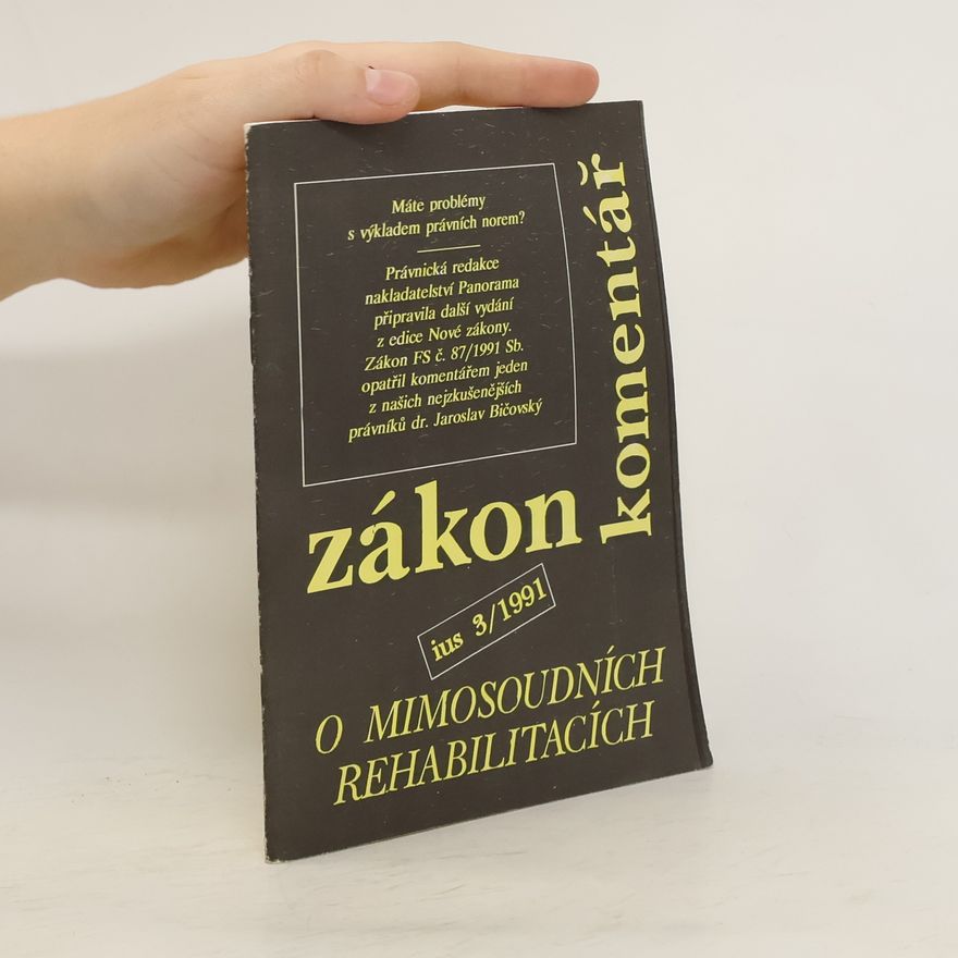 Jaroslav Bičovský Zákon o mimosoudních rehabilitacích