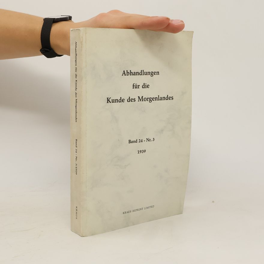 Walter Neisser Abhandlungen fur die Kunde des Morgenlandes