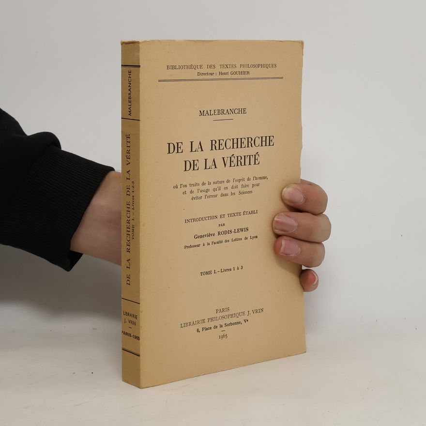 Nicolas Malebranche De la recherche de la vérité