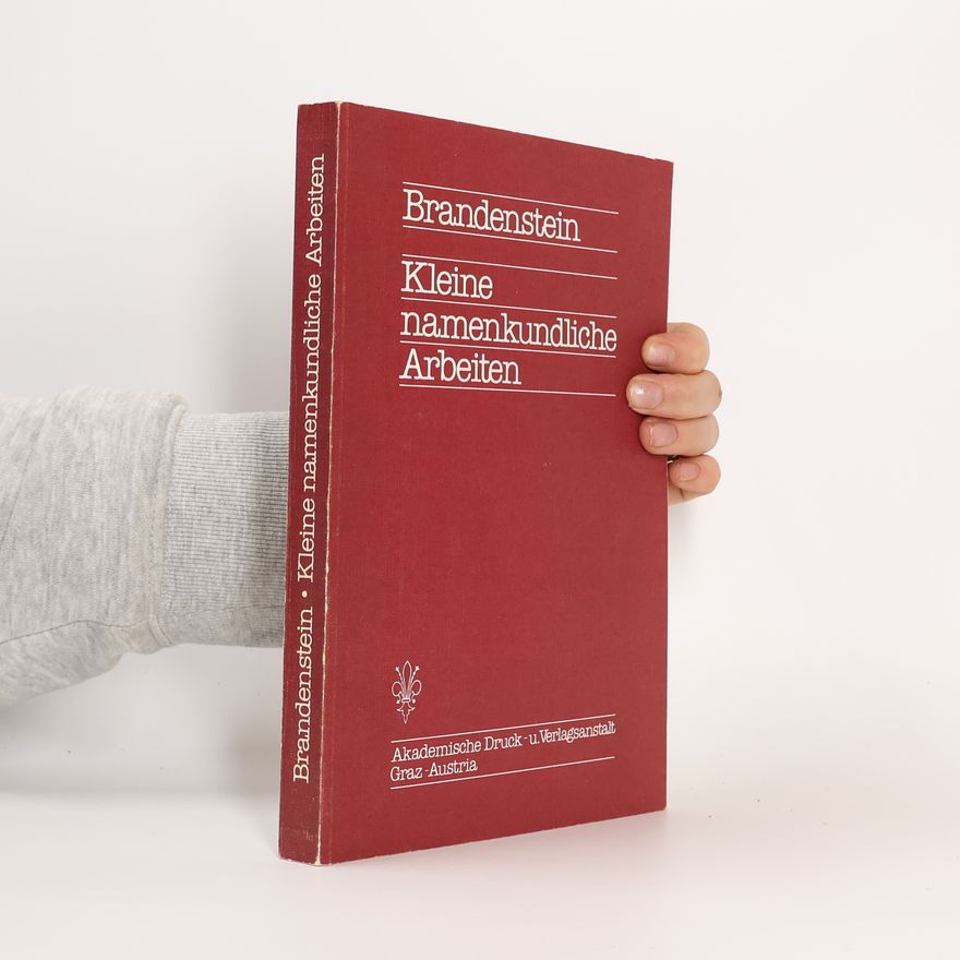 Wilhelm Brandenstein Kleine namenkundliche Arbeiten