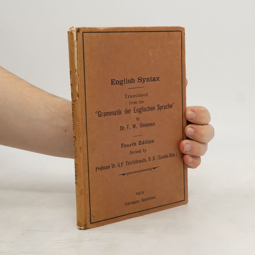 F. W. Gesenius English Syntax