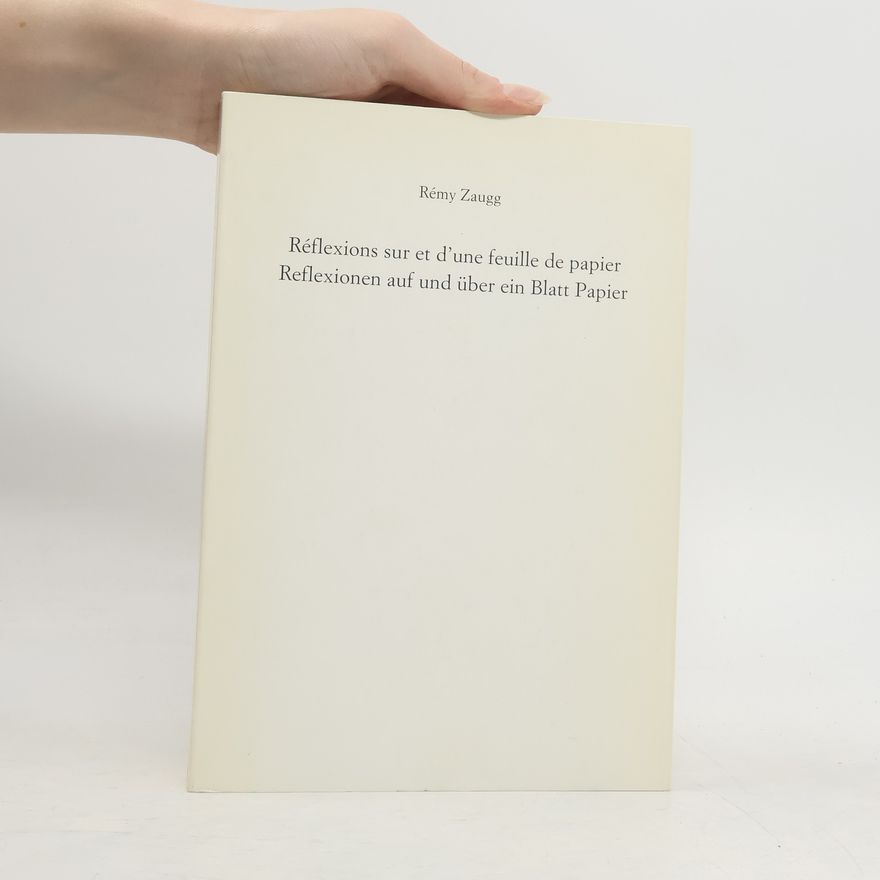 Rémy Zaugg Réflexions sur et d'une feuille de papier