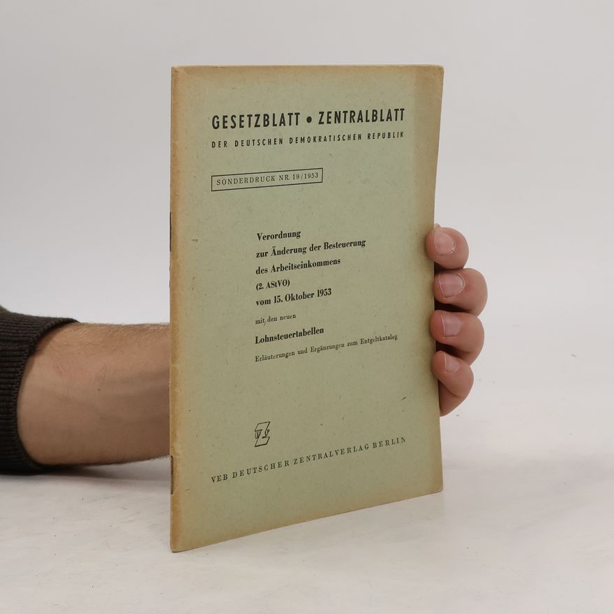 Collectif d'auteurs Verordnung zur Anderung der bedteuerung des Arbeitseinkommens