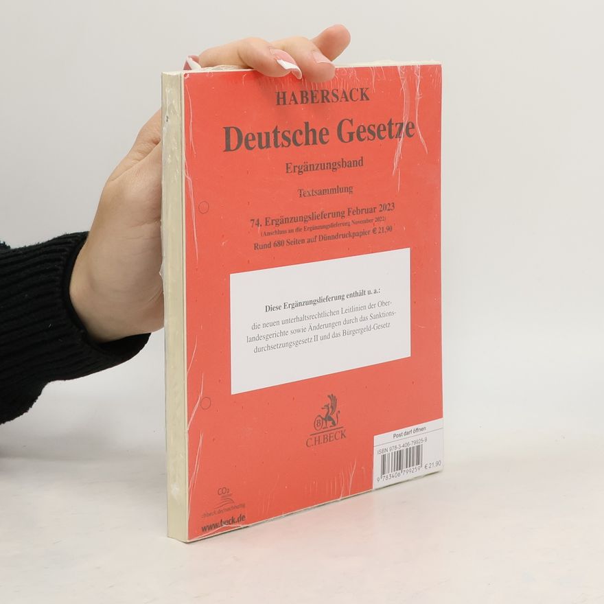 Kolektiv autorů Deutsche Gesetze Ergänzungsband 74. Ergänzungslieferung