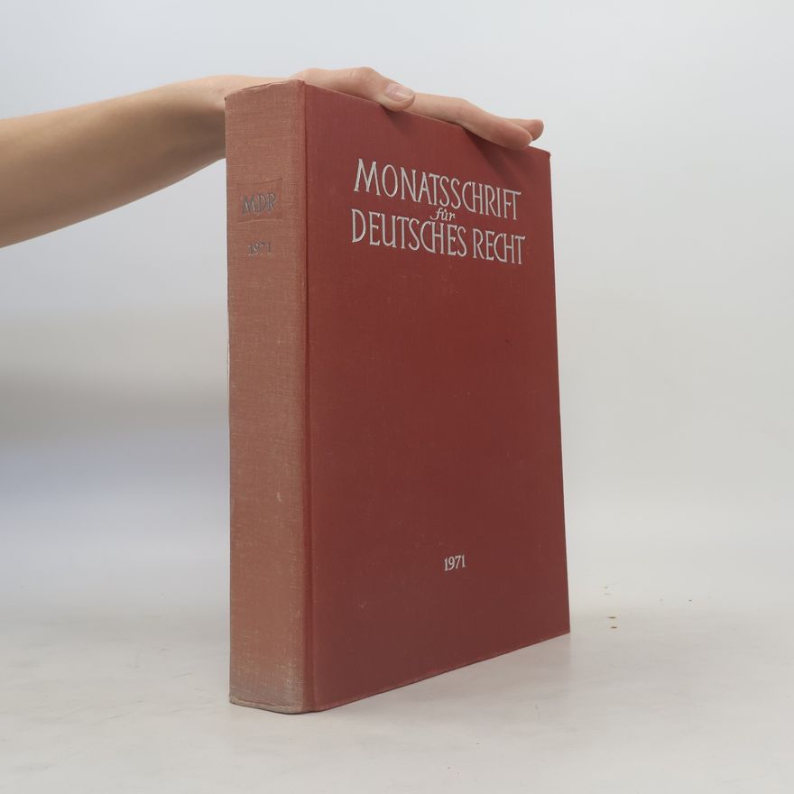 Collectif d'auteurs Monatsschrift für Deutsches Recht