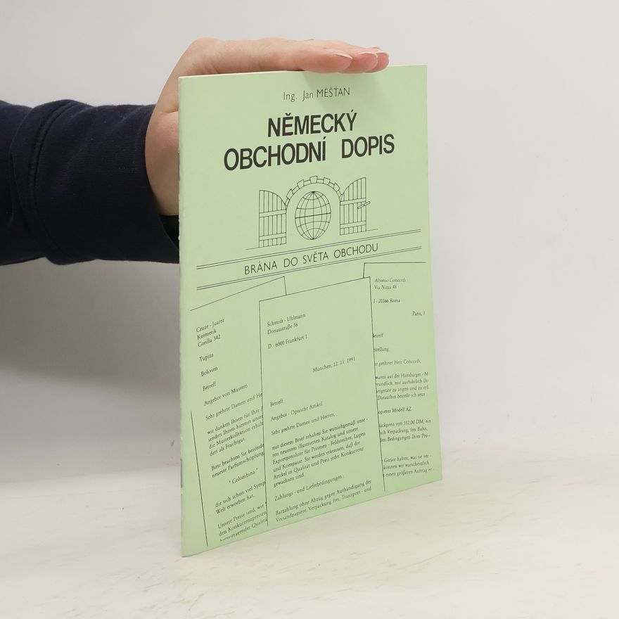 Jan Měšťan Německý obchodní dopis
