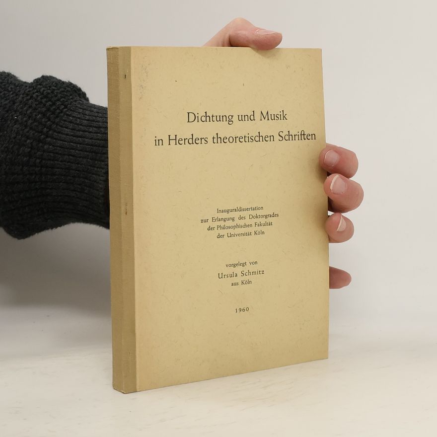 Ursula Schmitz Dichtung und Musik in Herders theoretischen Schriften