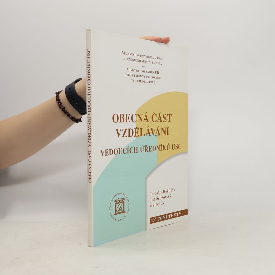 Jan Šelešovský Obecná část vzdělávání vedoucích úředníků ÚSC