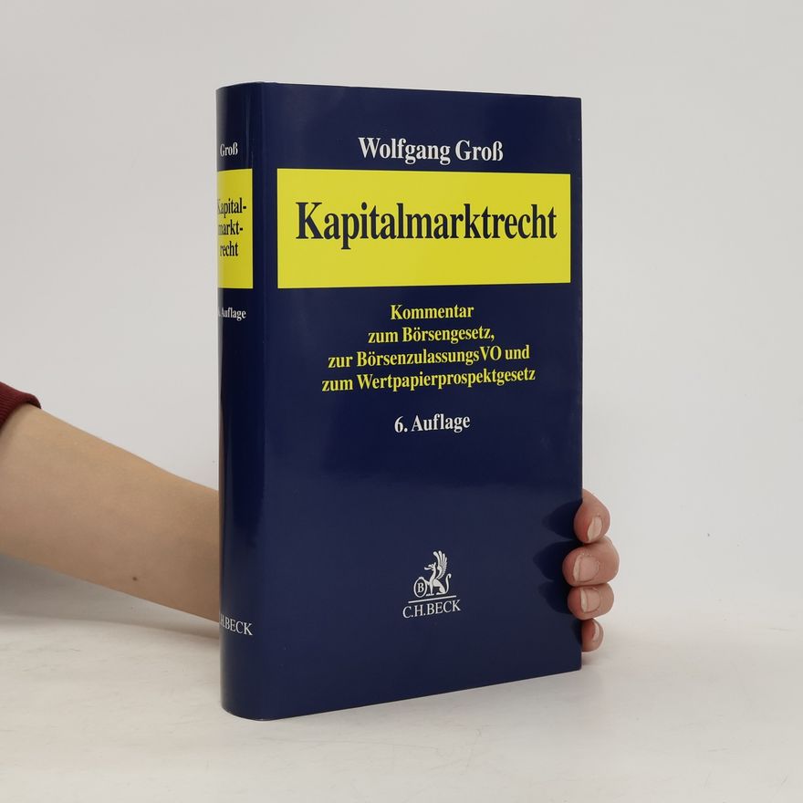 Wolfgang Groß Kapitalmarktrecht