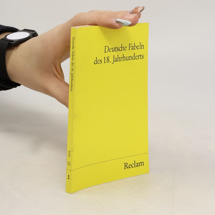 Manfred Windfuhr Deutsche Fabeln des 18. Jahrhunderts