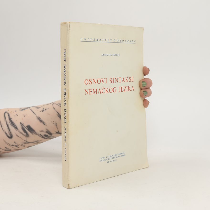 Ognjan M. Radović Osnovi sintakse nemačkog jezika