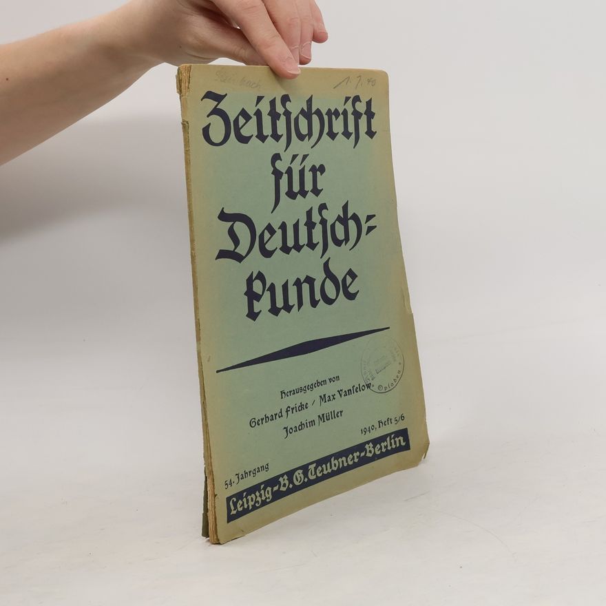 Max Vanfelow Zeitschrift für Deutsch Punde