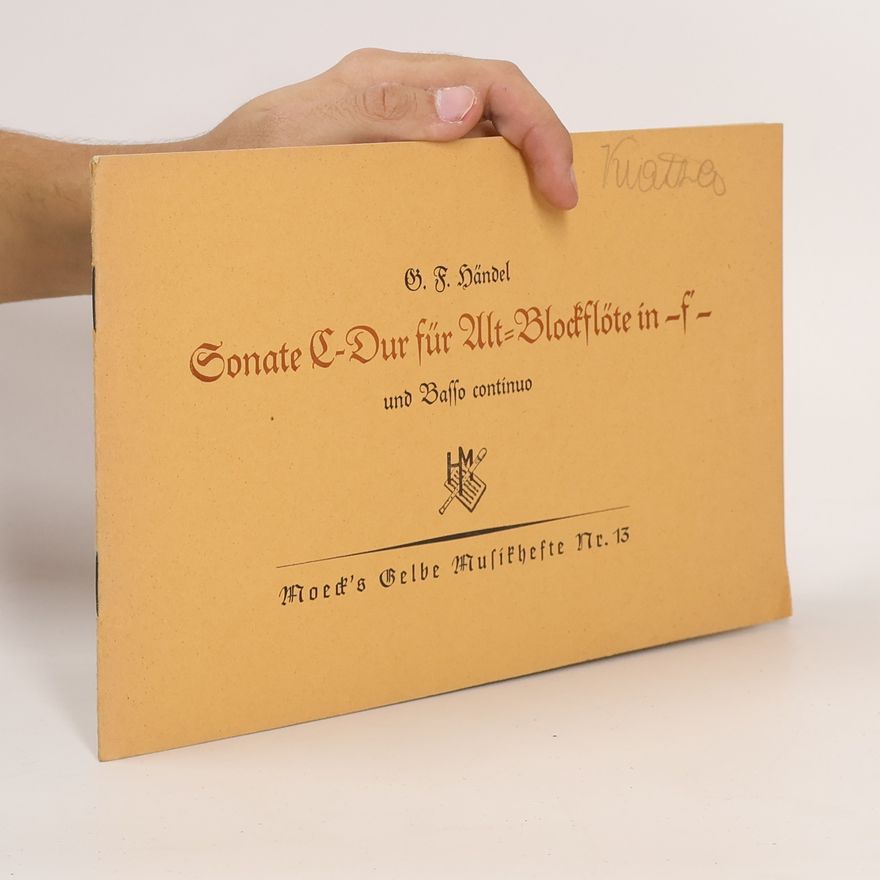 B. F. Händel Sonate C-Dur für Alt-Blockflöte in -f- und Basso continuo