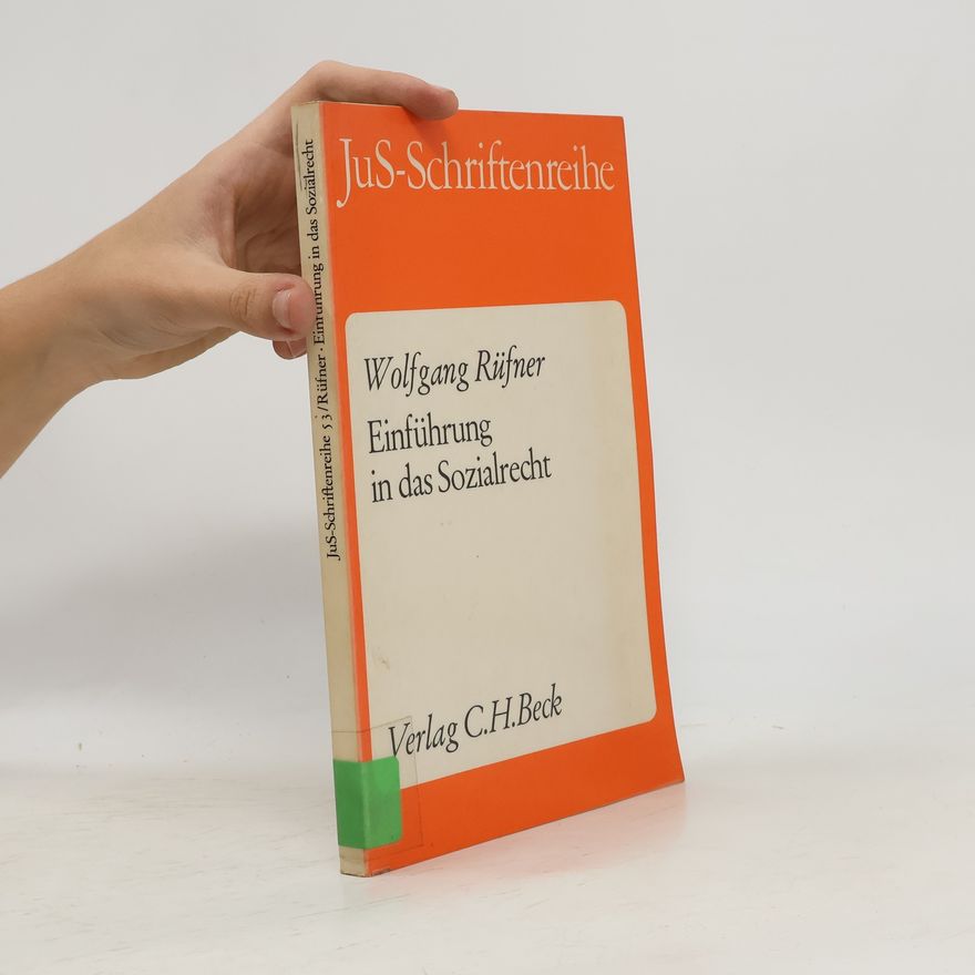Wolfgang Rüfner Einführung in das Sozialrecht