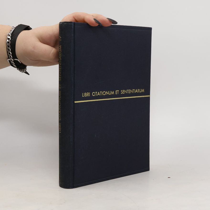 Vincenc Brandl Libri citationum et sententiarum seu Knihy půhonné a nálezové. Tomus IV. Pars prior