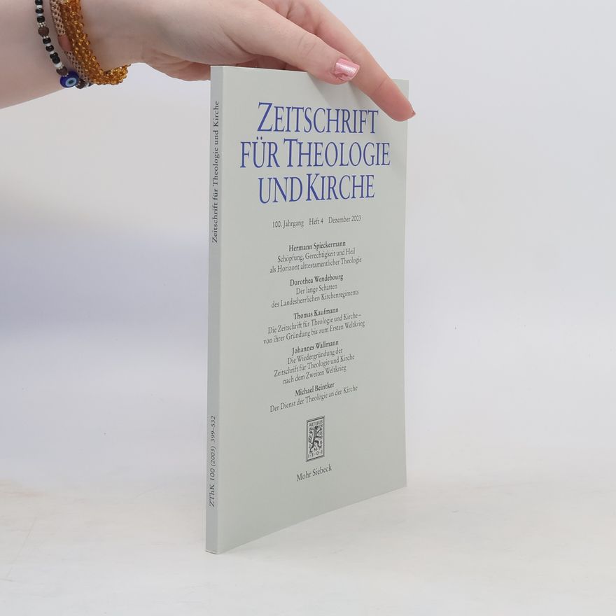 Various authors Zeitschrift für Theologie und Kirche 100, Heft 4