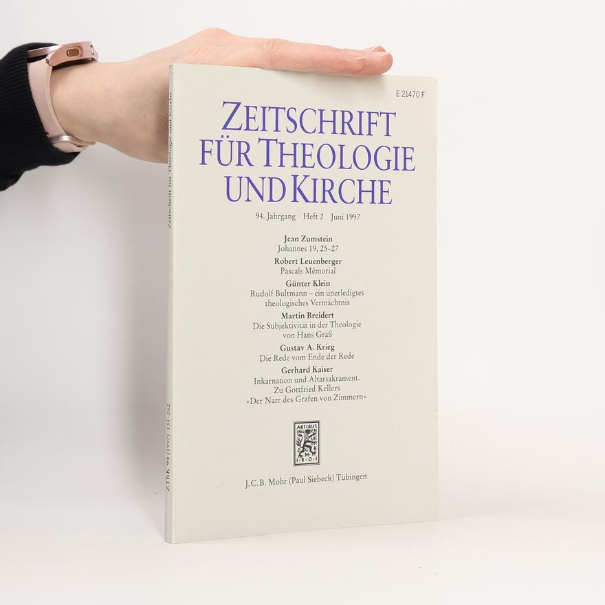 Autorenkollektiv Zeitschrift für Theologie und Kirche. Heft 2. 94. Jahrgang