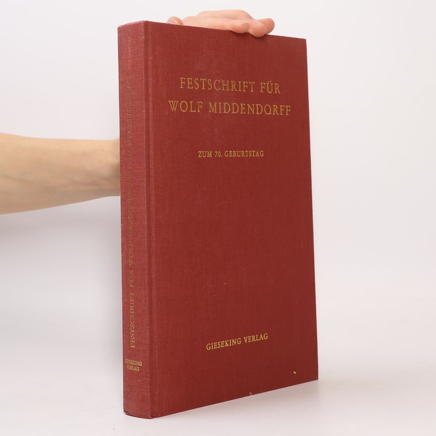 Josef Kürzinger Festschrift für Wolf Middendorff